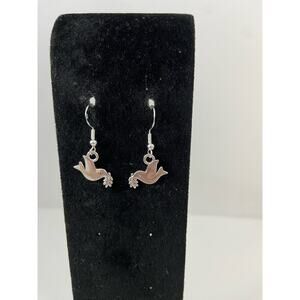dove earrings silver tone
